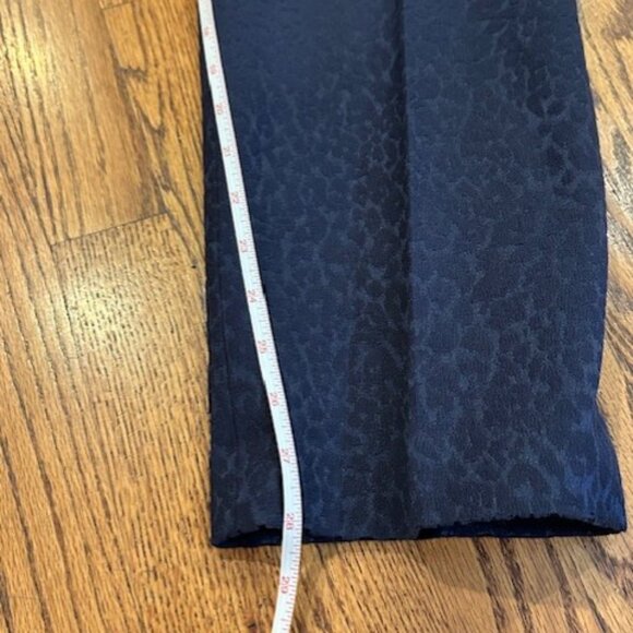 Ann Taylor LOFT Marisa Ankle Brocade Blue Pants Size 14 - Picture 9 of 9